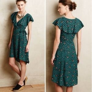 Anthropologie HD in Paris Asymmetrical Dress in Teal and Black